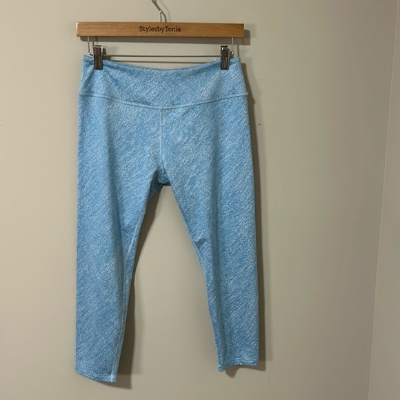 Beyond Yoga Pants - Beyond Yoga Legging Spacedye Blue High Waist Crop Stretch Pant Sz L